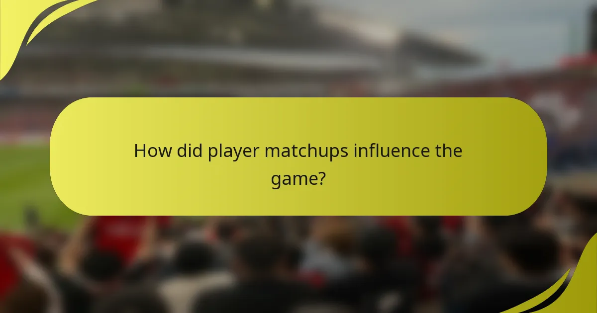 How did player matchups influence the game?