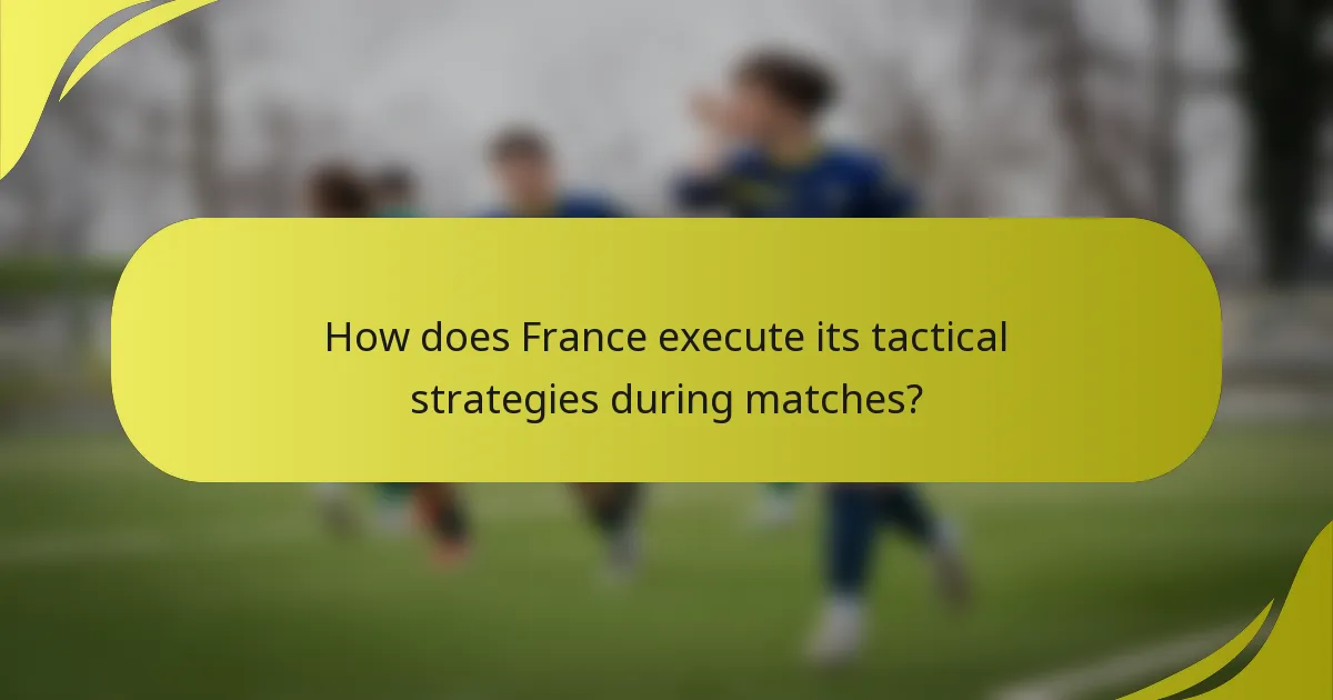 How does France execute its tactical strategies during matches?