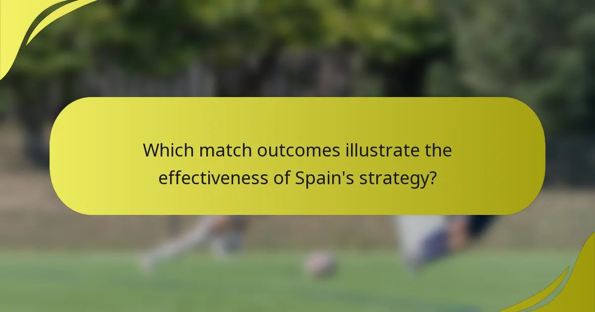 Which match outcomes illustrate the effectiveness of Spain's strategy?